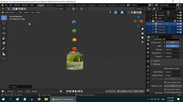 Fill Objects With Other Objects | Falling Cubes Inside Glass Jar | Rigid Body Physics In Blender смотреть онлайн