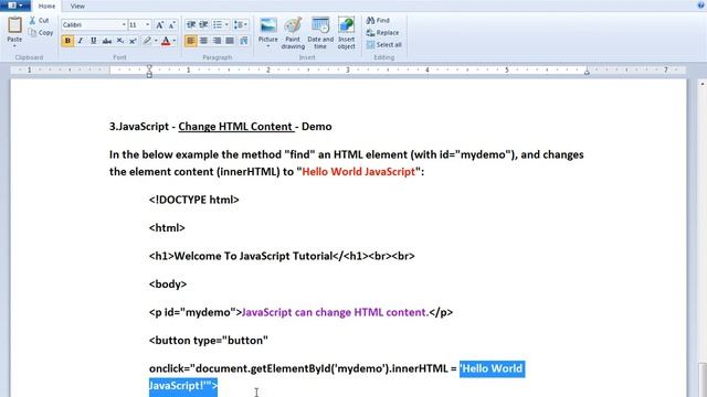 TAMIL JAVASCRIPT CHANGE HTML CONTENT DEMO смотреть онлайн