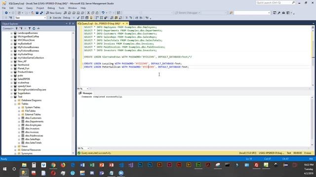 SQL Server Creating User Logins смотреть онлайн