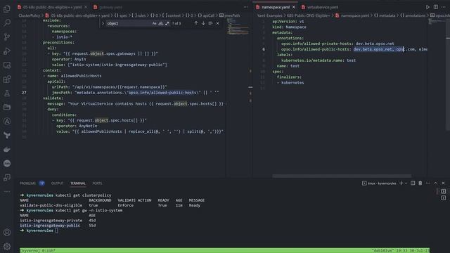 Kyverno ClusterPolicy rule analyze kind VirtualService to use specific domain names смотреть онлайн