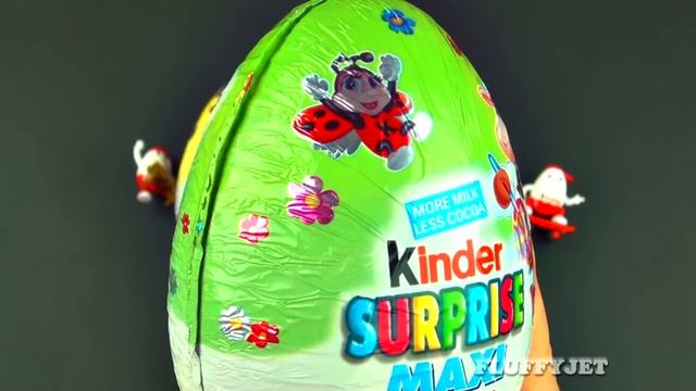 Giant Kinder Surprise Eggs Maxi Easter Eggs & Bunny Rabbit Surprise Chocolate Egg Unboxing FluffyJe смотреть онлайн