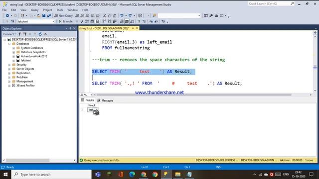 65.STRING FUNCTIONS - TRIM,LTRIM,RTRIM,LEFT,RIGHT IN SQL смотреть онлайн