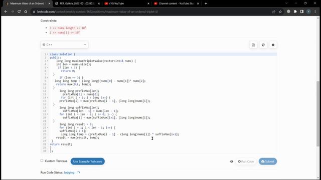 LEETCODE Weekly Contest 365 SOLUTION || Maximum Value of an Ordered Triplet II SOLUTION || JAVA ||c смотреть онлайн