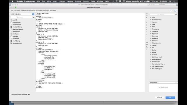 FileMaker Crosstab Reports смотреть онлайн
