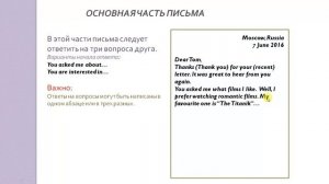 Написание личного письма в английском языке