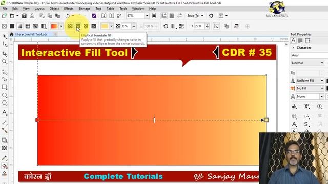 How to use Interactive Fill Tool in CorelDraw X8 in Hindi (Basic Series) Part-35 смотреть онлайн
