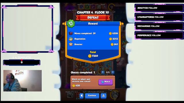 Rush Royale PvP-Coop Gold Farm back to 100K And 50 Folowers Goal смотреть онлайн