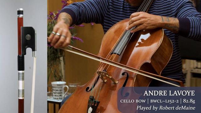 Andre Lavoye cello bow / Robert deMaine / at the Metzler Violin Shop
