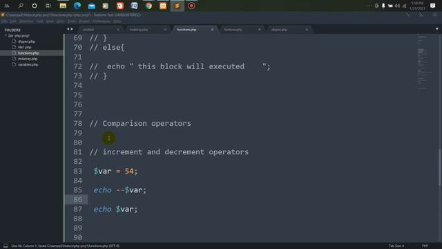 Comparison ,Increment- Decrement ,Logical and String operators in PHP | Tutorial #14 смотреть онлайн
