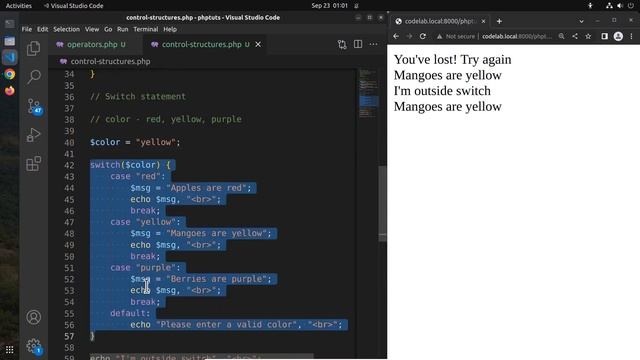Control Structures in PHP - If, Switch, While, For, Foreach | PHP Tutorial for Beginners | Ep 6 смотреть онлайн