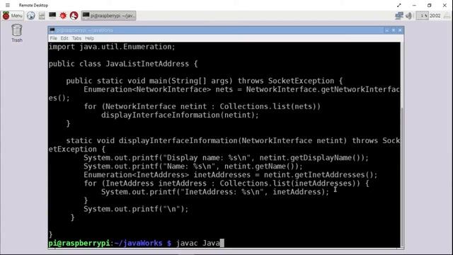 Java code to listing Network Interface Addresses, run on Raspberry Pi/Raspbian Jessie смотреть онлайн