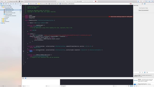 How To JSON Data Add In Collection View in Swift 4 Xcode 9 ( Hindi ) смотреть онлайн