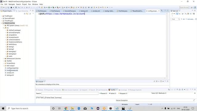Selenium[12] #Reading Data from properties file смотреть онлайн