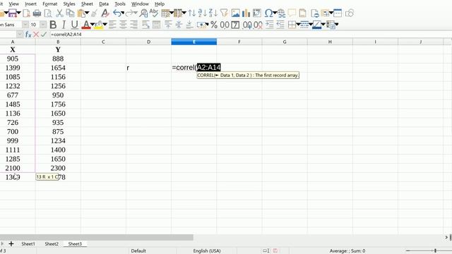 LibreOffice Calc - Correlation Coefficient смотреть онлайн