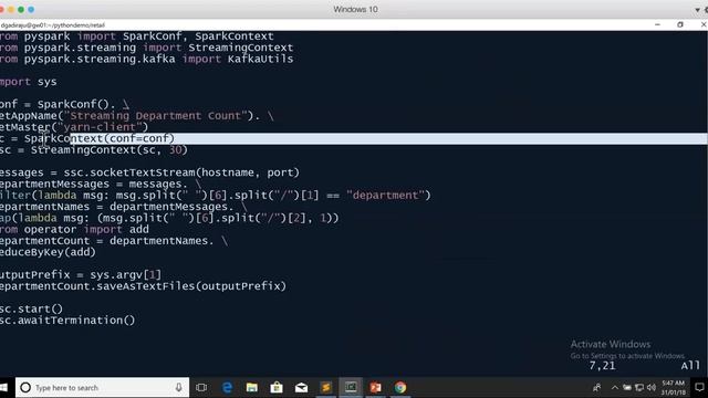 29 Kafka and Spark Streaming - Department Wise Count - Develop and build application смотреть онлайн