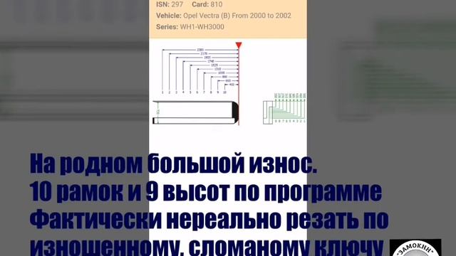 Нарезка ключа по замку двери, в результате износа и поломки старого, Opel Vectra B. смотреть онлайн
