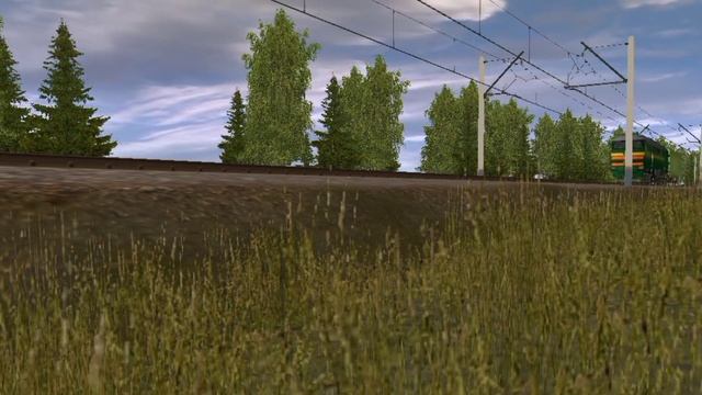 2ТЭ116-1635 с весоповерочным вагоном следует в Trainz Simulator Android смотреть онлайн