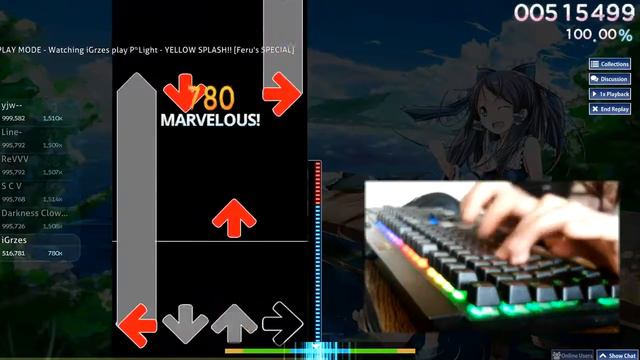 Osu!mania PLight - YELLOW SPLASH!! [Feru's SPECIAL] 99.97% FullCombo #45 Global смотреть онлайн