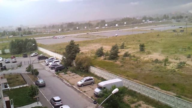 Омск. Пыльная буря и грозовой фронт. 02.07.2015 смотреть онлайн