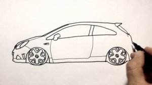 How to draw a car Opel Corsa OPC - Opel Corsa OPC Araba Çizimi