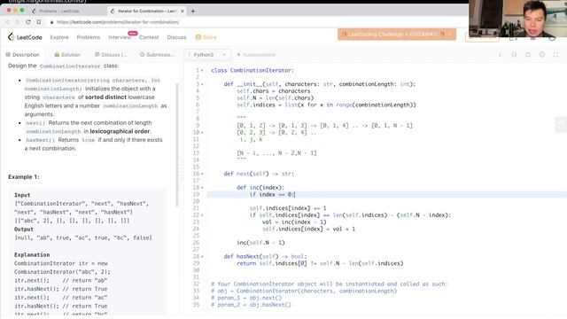 1286. Iterator for Combination - Day 14/30 Leetcode November Challenge смотреть онлайн