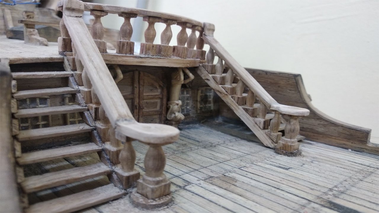 № 54 Сборка модели корабля Черная Жемчужина Установка балясины и перила между 2 и 3 палубой. смотреть онлайн