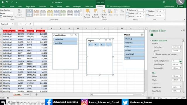 SLICER In Excel | Excel Tutoring | Excel Shortcut #sheet смотреть онлайн