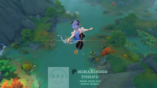 Ganyu Orchid's Night Outfit Showcase смотреть онлайн