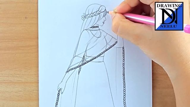 How to Draw a Beautiful Traditional Girl || Pencil sketch of beginner || Easy drawing || Mandala ar смотреть онлайн
