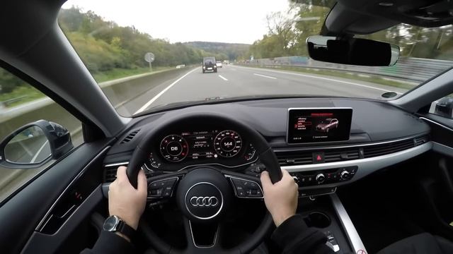 Audi A4 Avant 2.0 TDI (2018) | POV Drive on German Autobahn - Top Speed Drive (60FPS) смотреть онлайн
