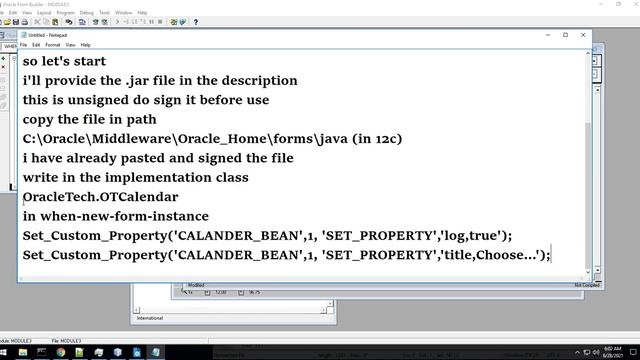 How To Use Java Calendar In Oracle Forms 12C And 11G смотреть онлайн