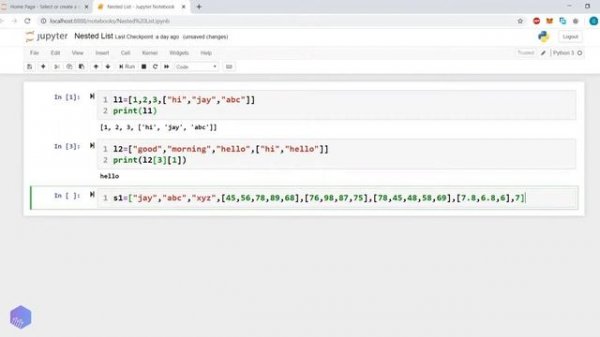 Tutorial - 11 | Python | List Data Type | Nested List | Python Crash Course |