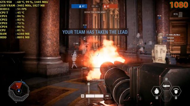 Star Wars: Battlefront II AMD Phenom ii X4 955 GTX 950 (1080,900p) смотреть онлайн