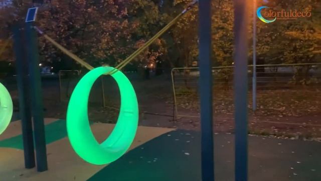 LED Glow Swing Chairs in amusement park смотреть онлайн