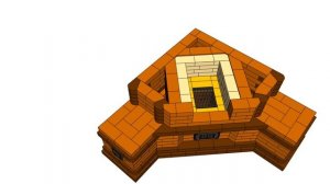 Угловая каминопечь. Порядовка печи.