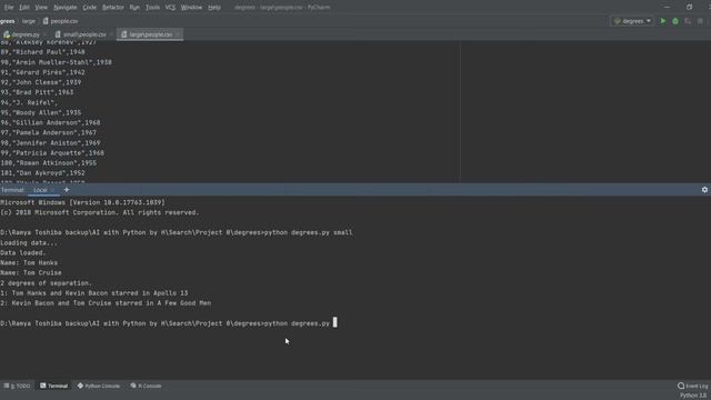 Cs50- AI with python, Project 0a: Degrees смотреть онлайн