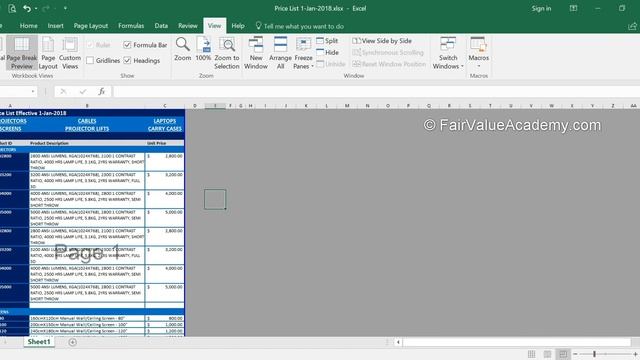 Excel 6 1 6 Grey out the unused area of a sheet in view mode смотреть онлайн