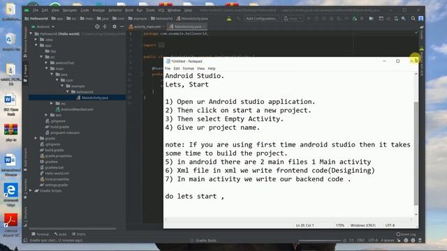 How to make Hello World App in Android Studio 2019. смотреть онлайн