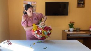 Букет из альстромерий. Сборка и упаковка. Flowers bouquet,  arrangement and wrapping DIY
