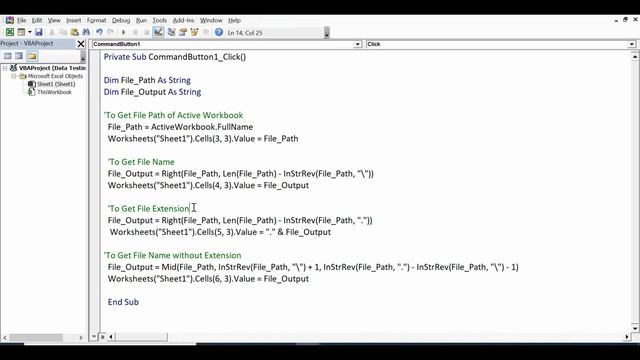VBA to Extract File Name and File extension from File Path - Get File Information in Excel смотреть онлайн