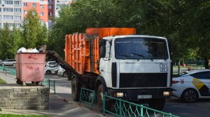 Мусоровоз МКМ-3403 на шасси МАЗ-5337A2 (С 182 ТР 22) / Garbage truck MAZ-5337A2. Хочу быть Кировцем.