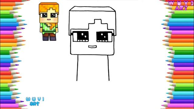 How to Draw Minecraft Alex - Cute Minecraft Character Easy Drawing Lesson смотреть онлайн