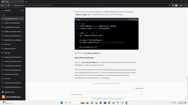Sharing widgets between PyQT and Boost Python смотреть онлайн