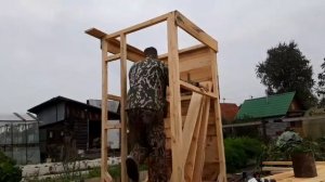 Дачный туалет своими руками/Обжиг дерева