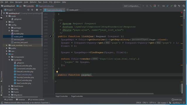 AJAX запросы для пагинаций ч1 - Библиотеки и роутинг api ( #Symfony4 - Blog #48 ) смотреть онлайн