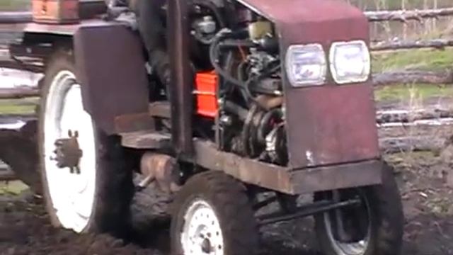 самодельный трактор вспашка огорода в деревне смотреть онлайн