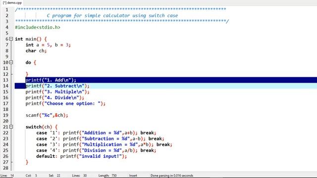 Program To Make Switch Case Calculator With Do-While Loop In C | Best and Simple Coding Example смотреть онлайн