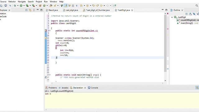 Java program to return count of digits in a number by method смотреть онлайн