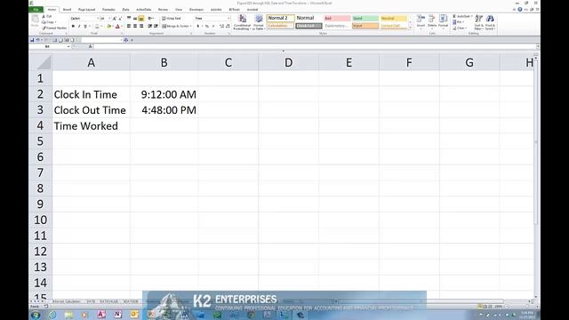 Calculating The Total Amount Of Time Elapsed In Excel смотреть онлайн