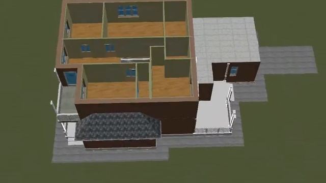 Дом мансардного типа с гаражом. Проект №Ц-13 - 2й этаж смотреть онлайн